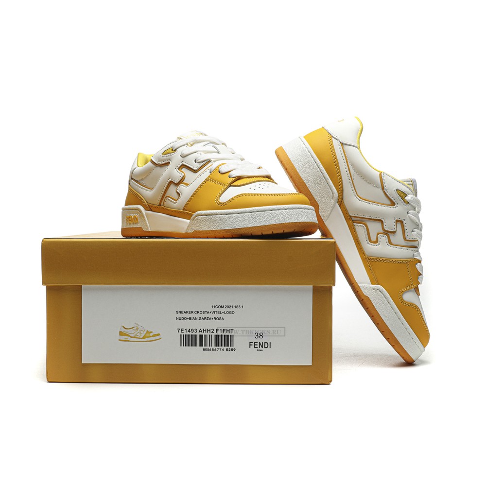 TBkicks Fend1 Match Sneakers White/Yellow Leather