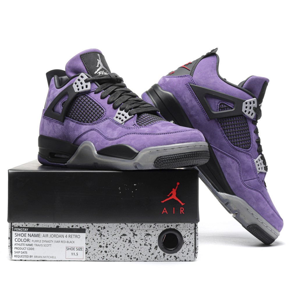 TBkicks Air Jordan 4 Travis Scott Purple