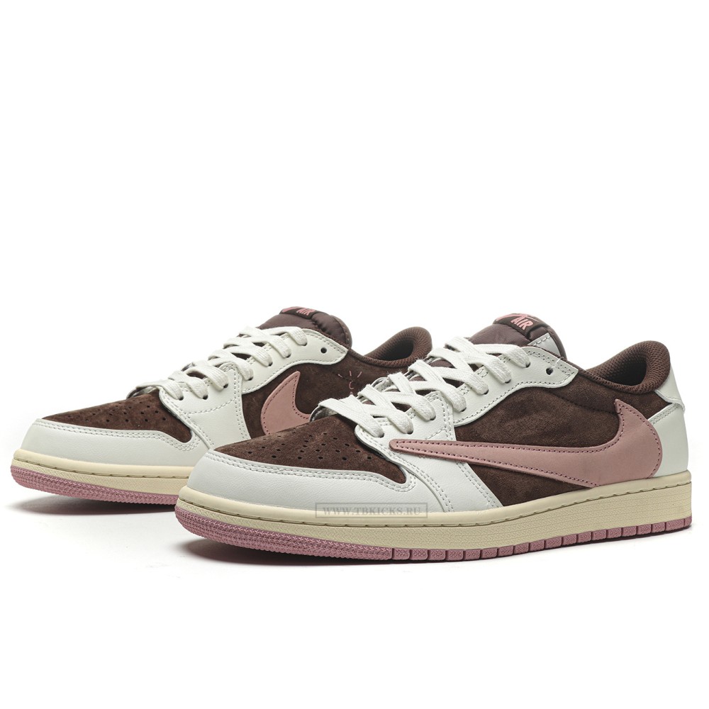TBkicks Travis Scott Air Jordan 1 Low OG SP “Dark Pony/Pink Oxford”