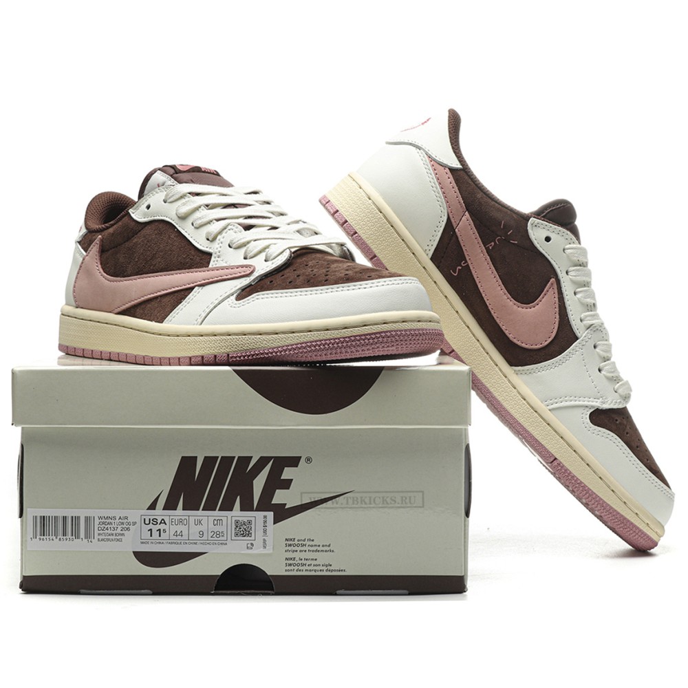 TBkicks Travis Scott Air Jordan 1 Low OG SP “Dark Pony/Pink Oxford”