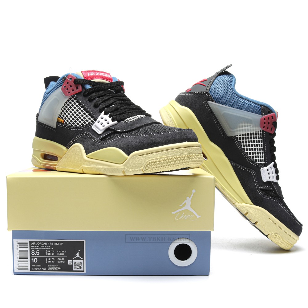 TBkicks Union x Air Jordan 4 Off Noir