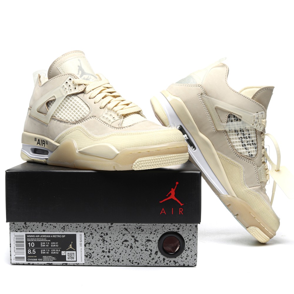 TBkicks WMS Off White X Air Jordan 4 Sail