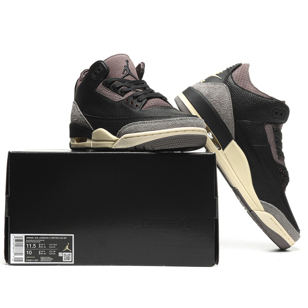 TBkicks Air Jordan 3 Retro OG SP A Ma Maniére Black Violet Ore