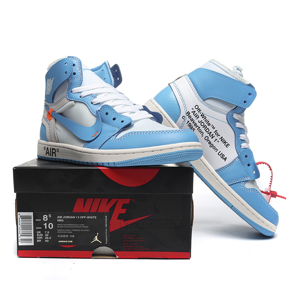 TBkicks Off-White Air Jordan 1 University Blue