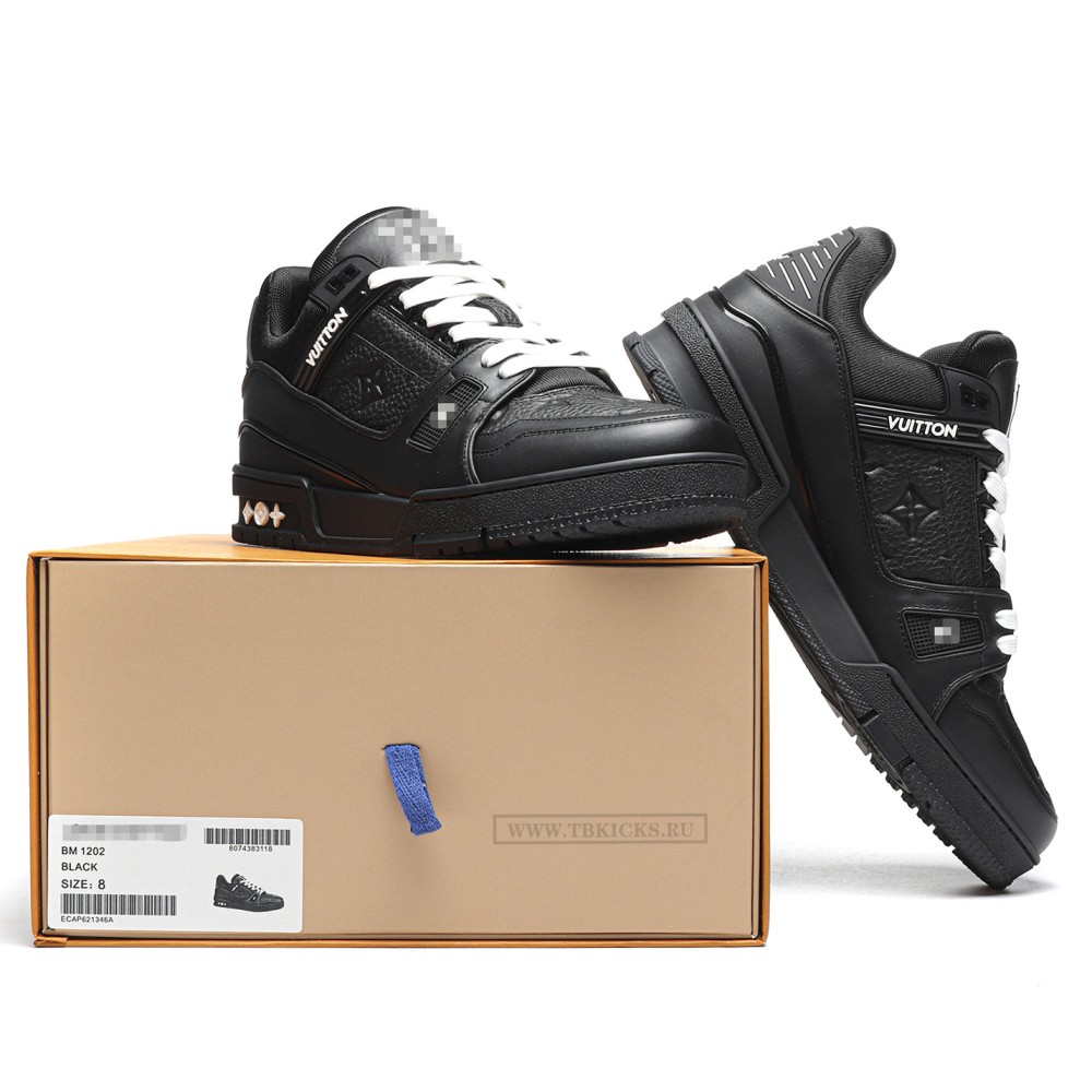 TBkicks L0*1S V*1TT0N Trainer Black Embossed Monogram