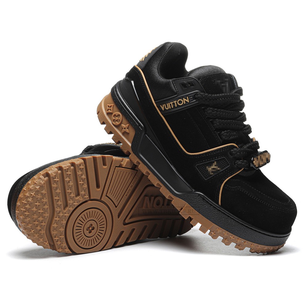 TBkicks L0*1S V*1TT0N Trainer Maxi Black Brown Suede