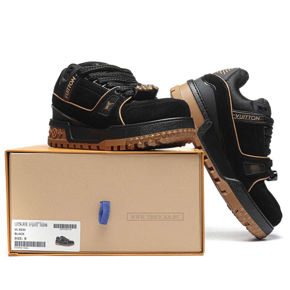 TBkicks L0*1S V*1TT0N Trainer Maxi Black Brown Suede