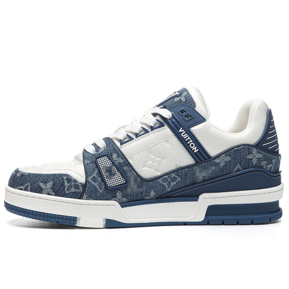 TBkicks L0*1S V*1TT0N Trainer Monogram Denim White Blue