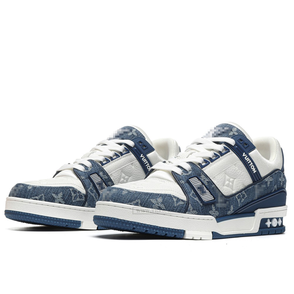 TBkicks L0*1S V*1TT0N Trainer Monogram Denim White Blue