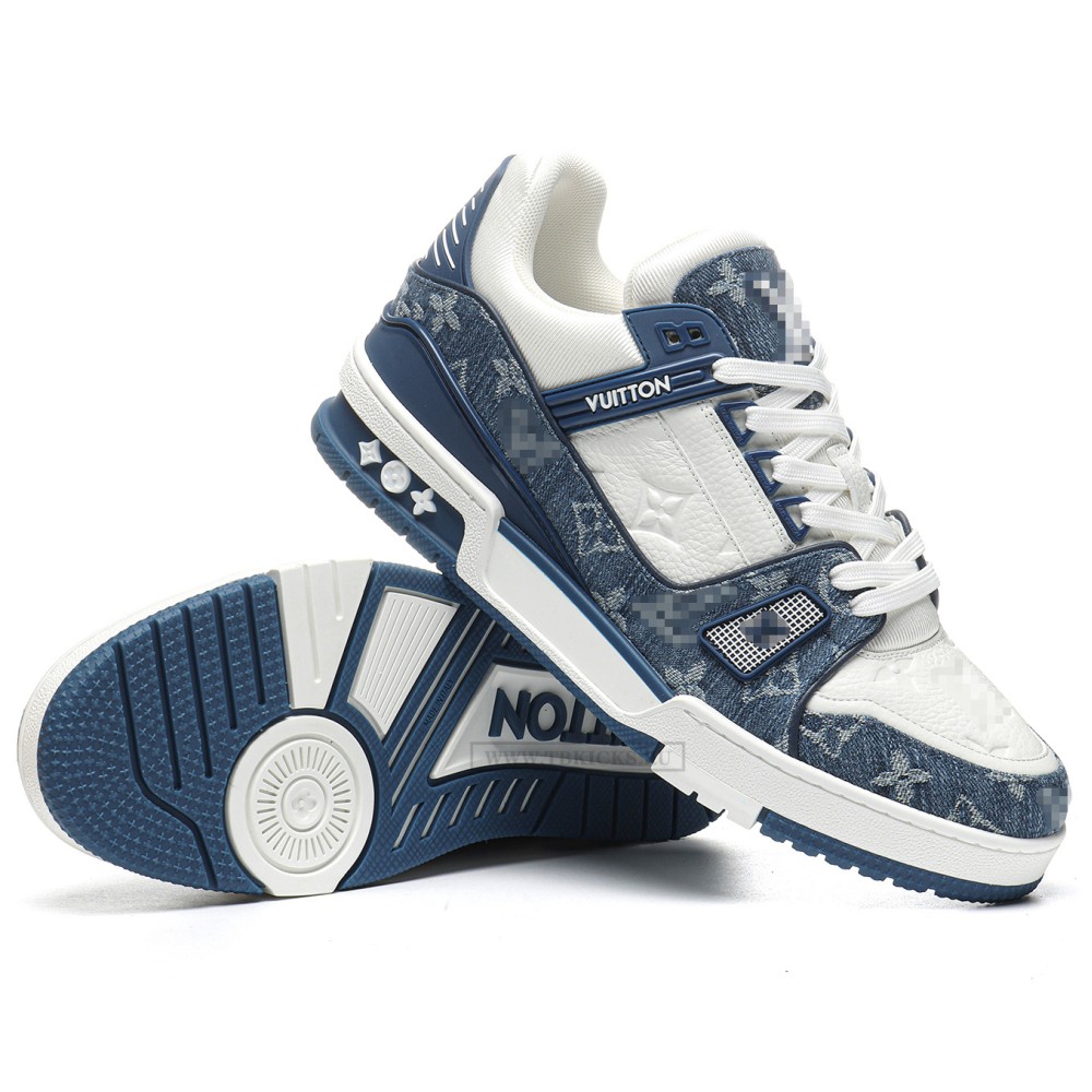 TBkicks L0*1S V*1TT0N Trainer Monogram Denim White Blue