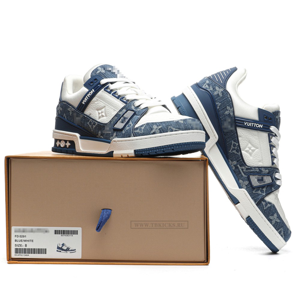 TBkicks L0*1S V*1TT0N Trainer Monogram Denim White Blue
