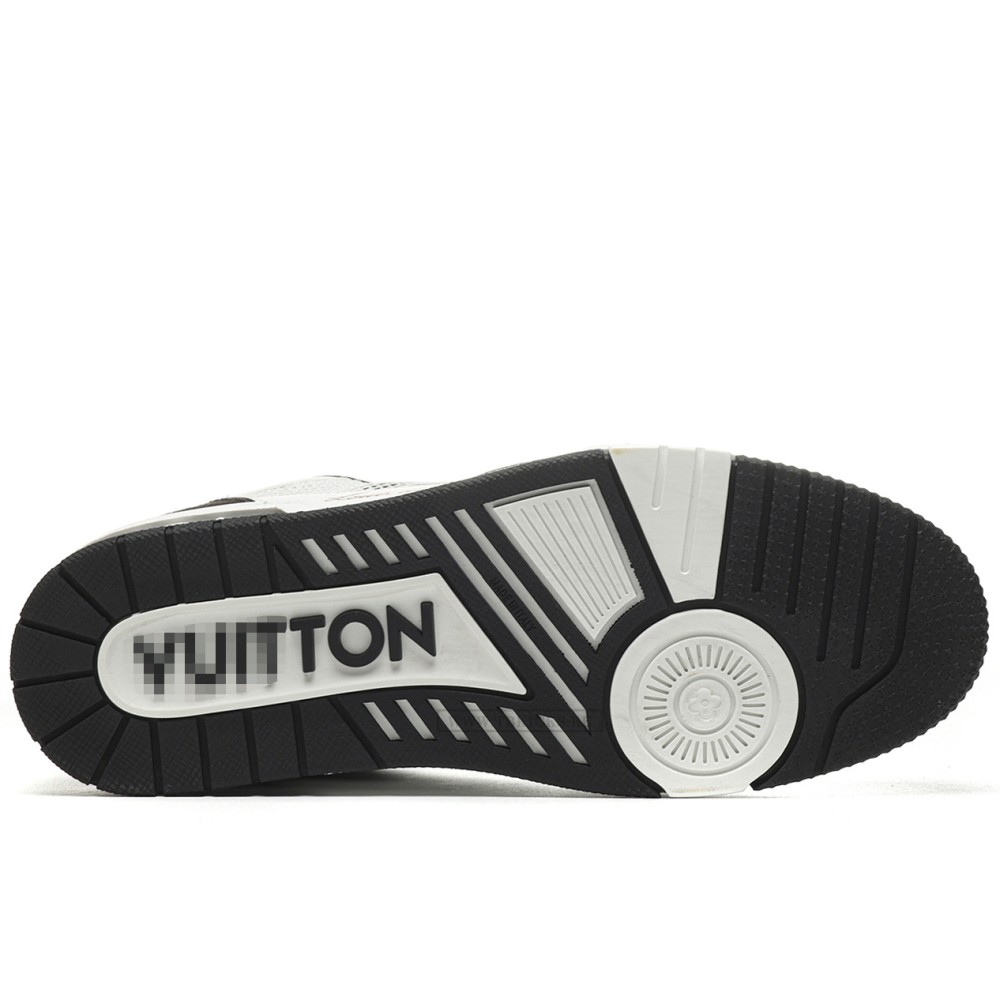 TBkicks L0*1S V*1TT0N Trainer Velcro Strap Monogram Denim Black White