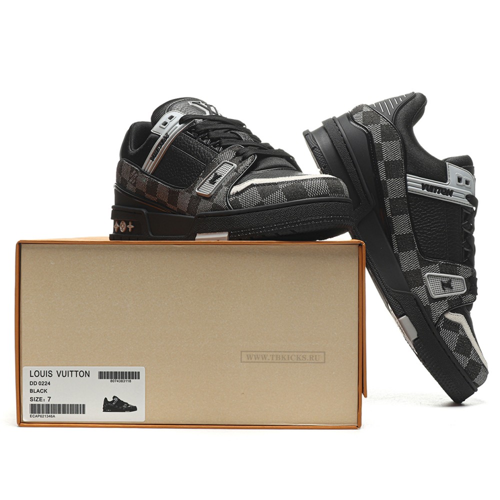 TBkicks L0*1S V*1TT0N Trainer Black Damier