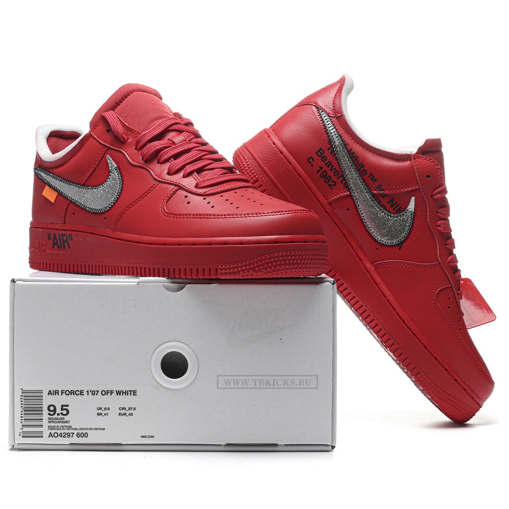TBkicks Nike Air Force 1 Low Off-White Red