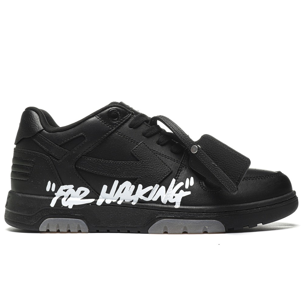 TBkicks OFF-WHITE Out Of Office OOO "For Walking" Low Tops Black White