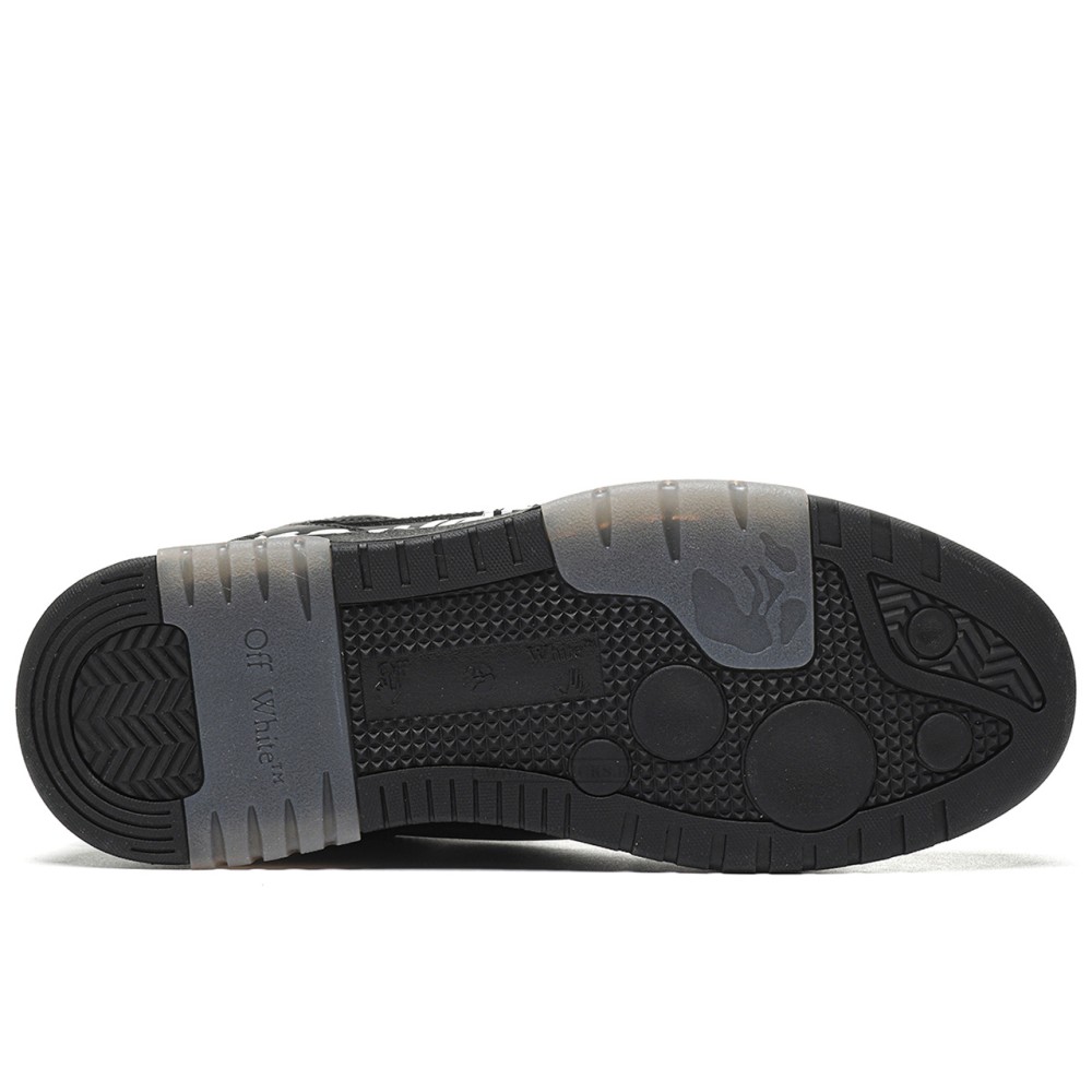 TBkicks OFF-WHITE Out Of Office OOO "For Walking" Low Tops Black White