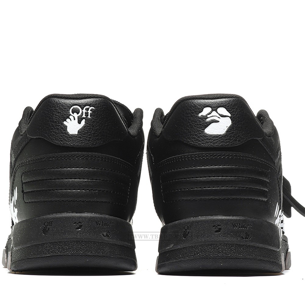 TBkicks OFF-WHITE Out Of Office OOO "For Walking" Low Tops Black White
