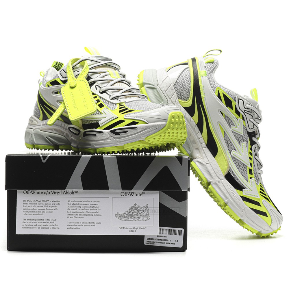 TBkicks OFF-WHITE Be Right Back Fluorescent Green White