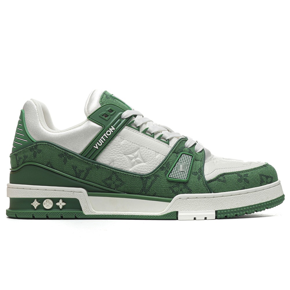 TBkicks L0*1S V*1TT0N Trainer Green Monogram Denim White