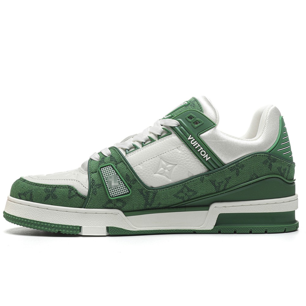 TBkicks L0*1S V*1TT0N Trainer Green Monogram Denim White