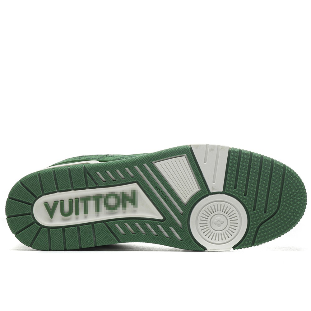 TBkicks L0*1S V*1TT0N Trainer Green Monogram Denim White