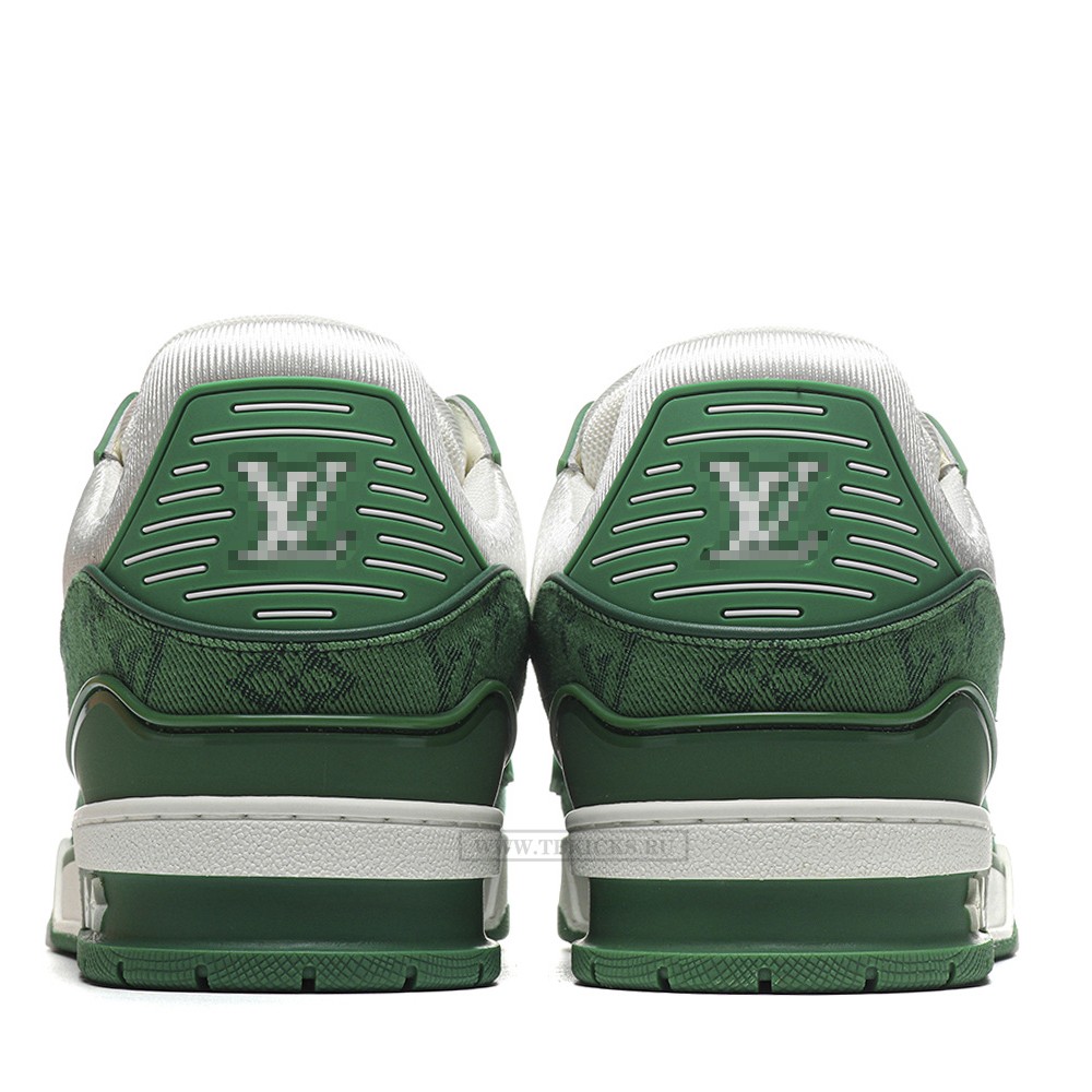 TBkicks L0*1S V*1TT0N Trainer Green Monogram Denim White