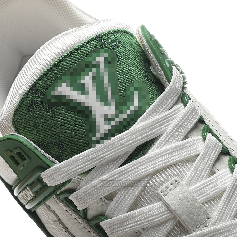 TBkicks L0*1S V*1TT0N Trainer Green Monogram Denim White