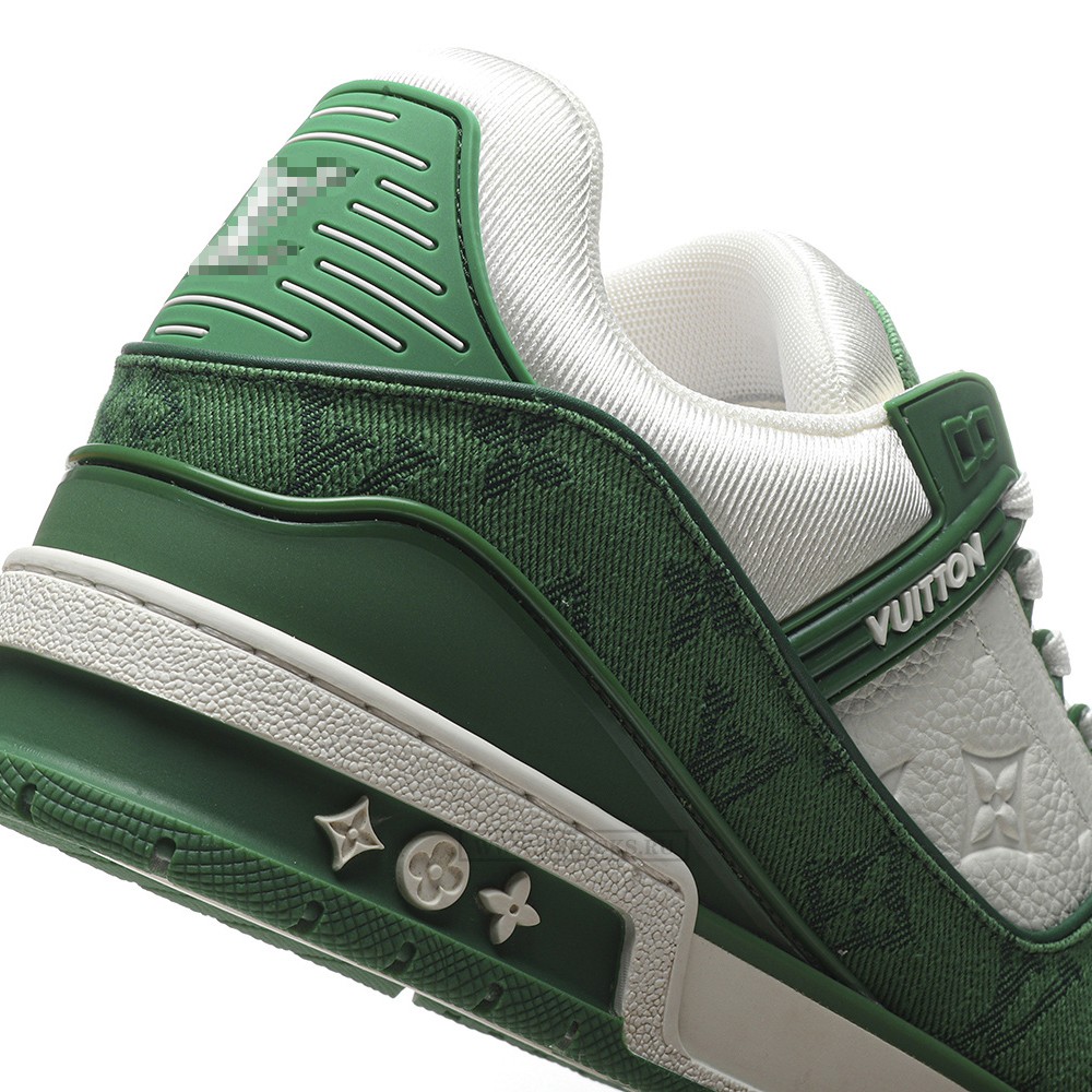 TBkicks L0*1S V*1TT0N Trainer Green Monogram Denim White
