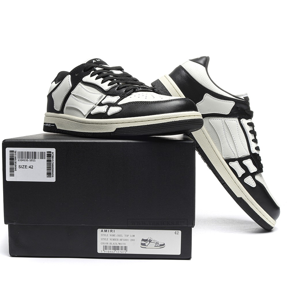 TBkicks AMIRI Skel Top Low Black White
