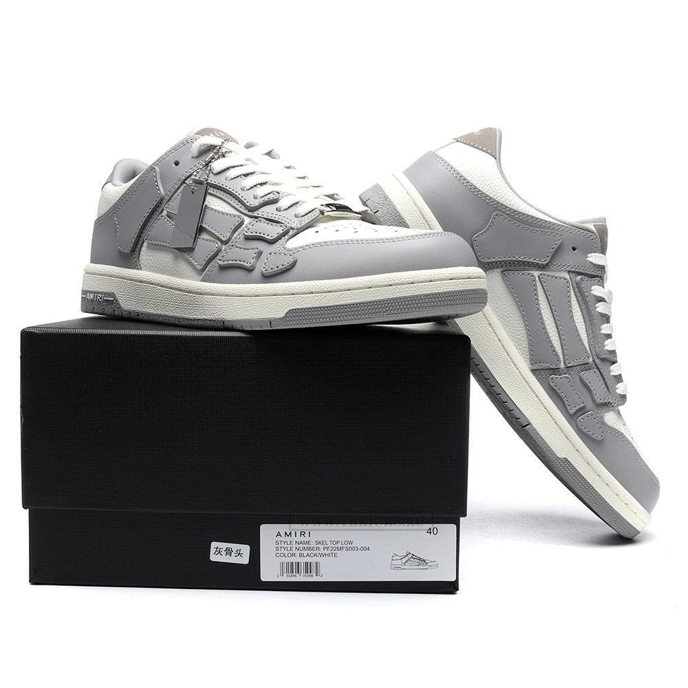 TBkicks AMIRI Skel Top Low Grey White