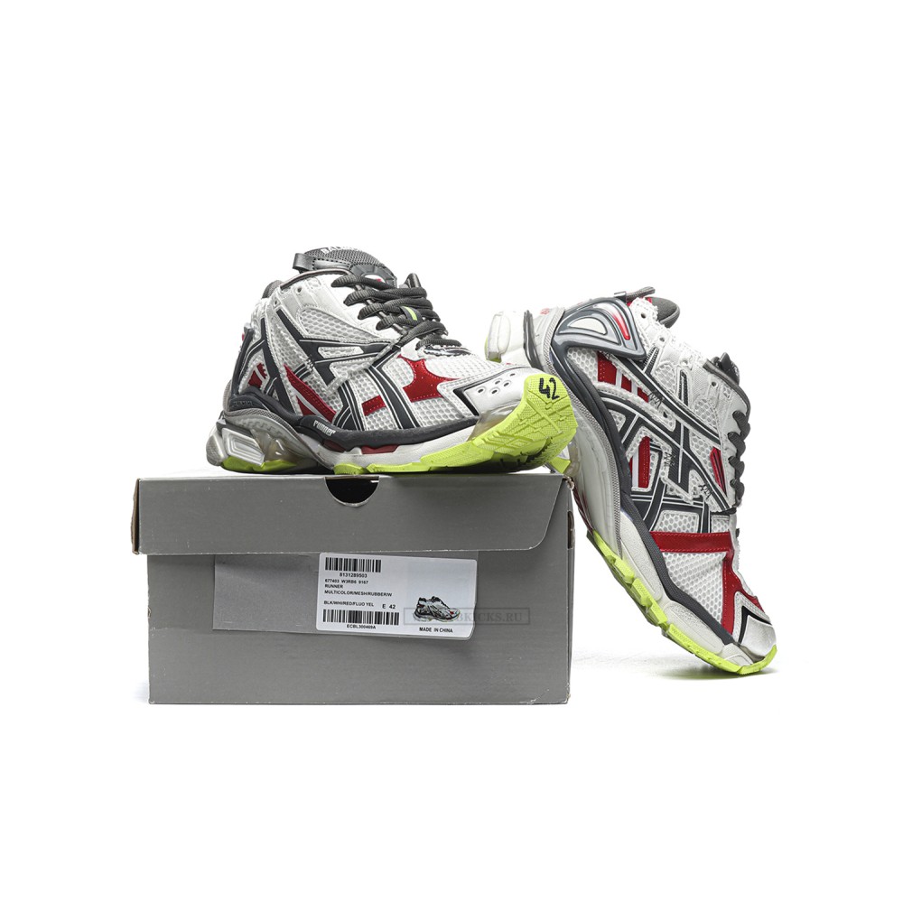 TBkicks Ba1enci*ga Runner Black White Red Neon Yellow