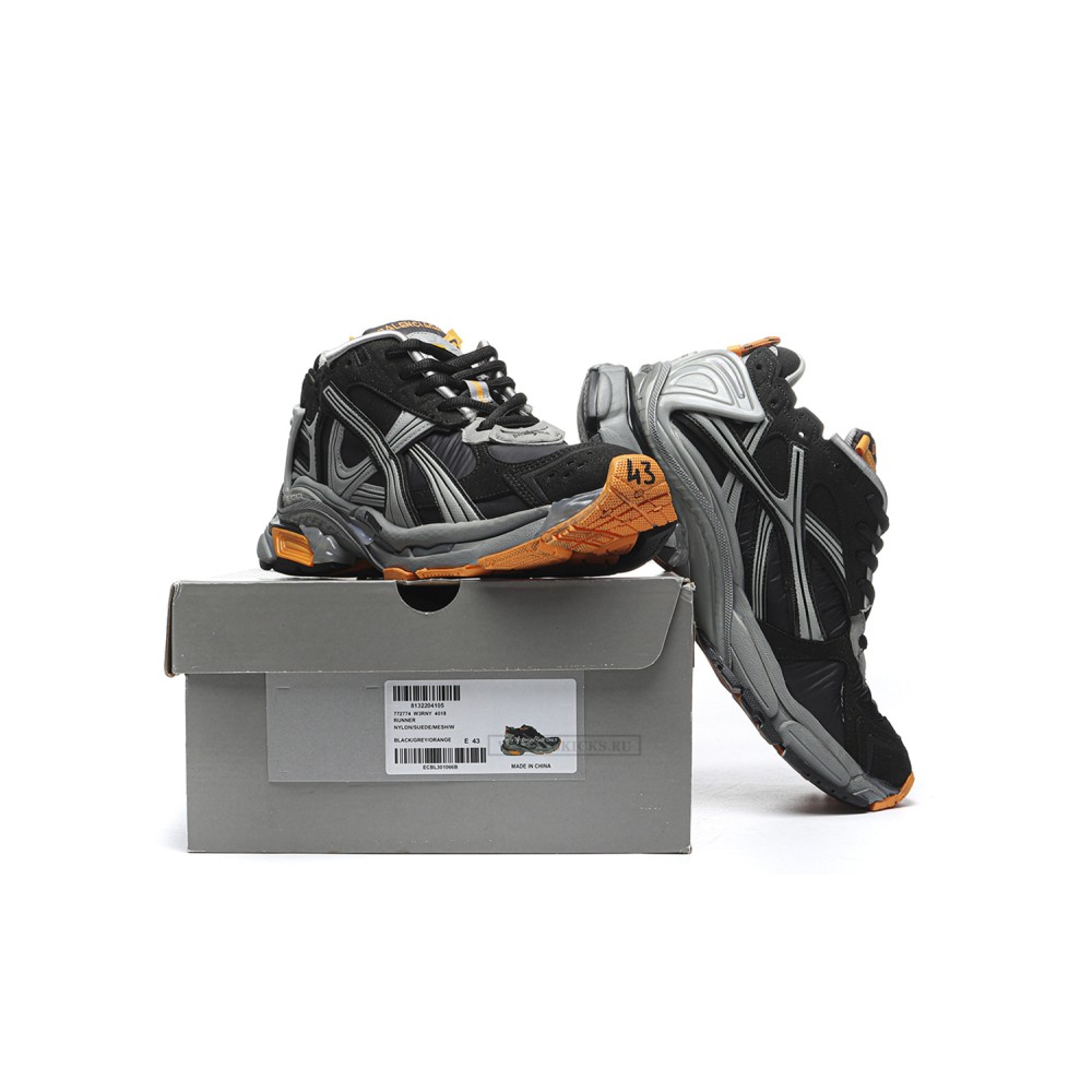 TBkicks Ba1enci*ga Runner Black Grey Orange