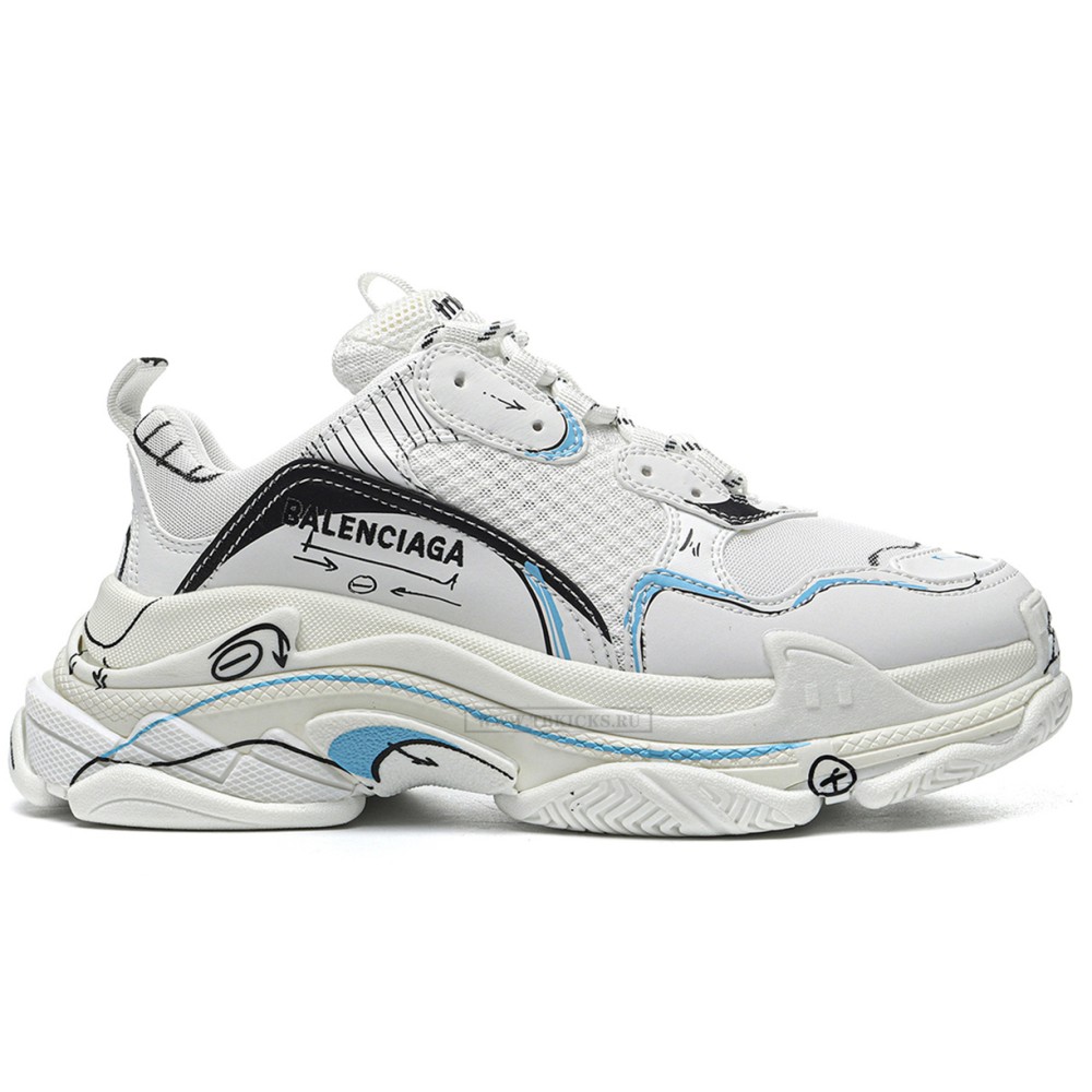 TBkicks Ba1enci*ga Triple S White Black Blue