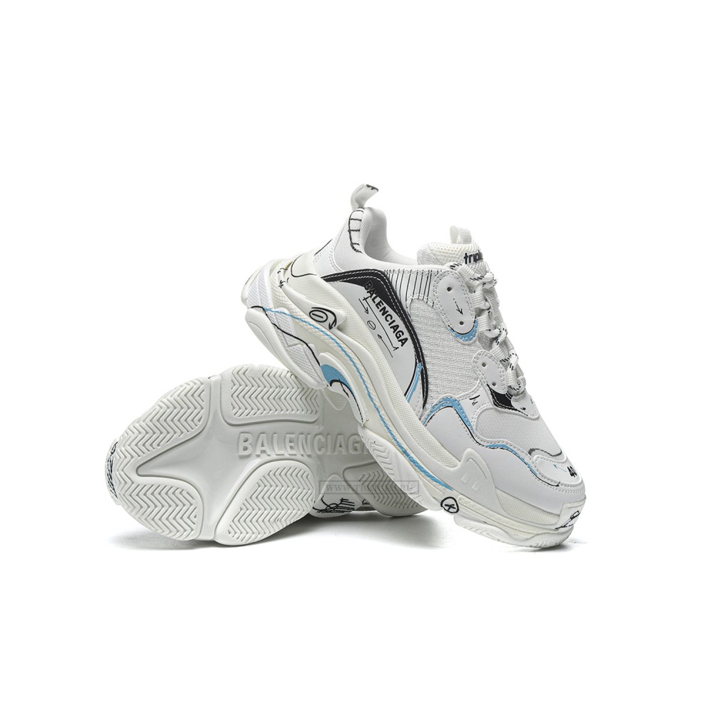TBkicks Ba1enci*ga Triple S White Black Blue