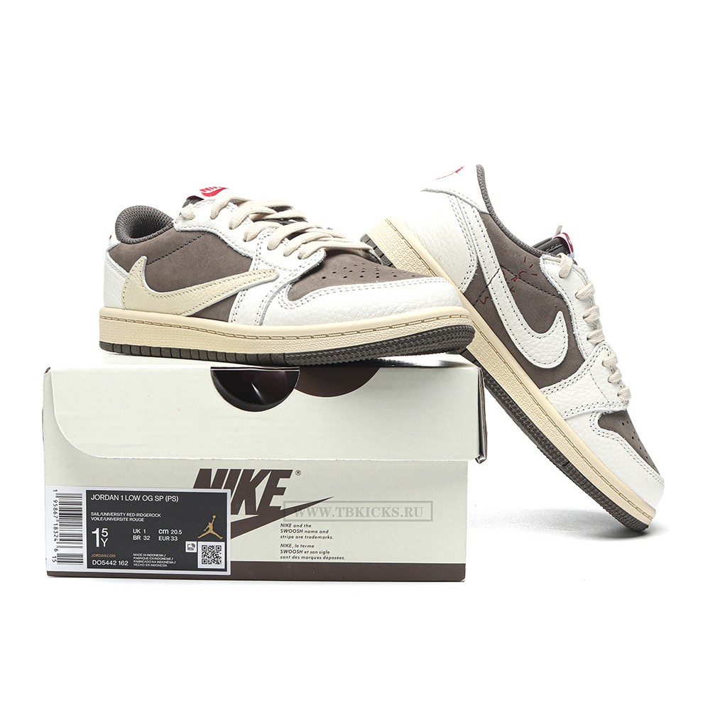TBkicks Travis Scott Air Jordan 1 Low Reverse Mocha (PS)