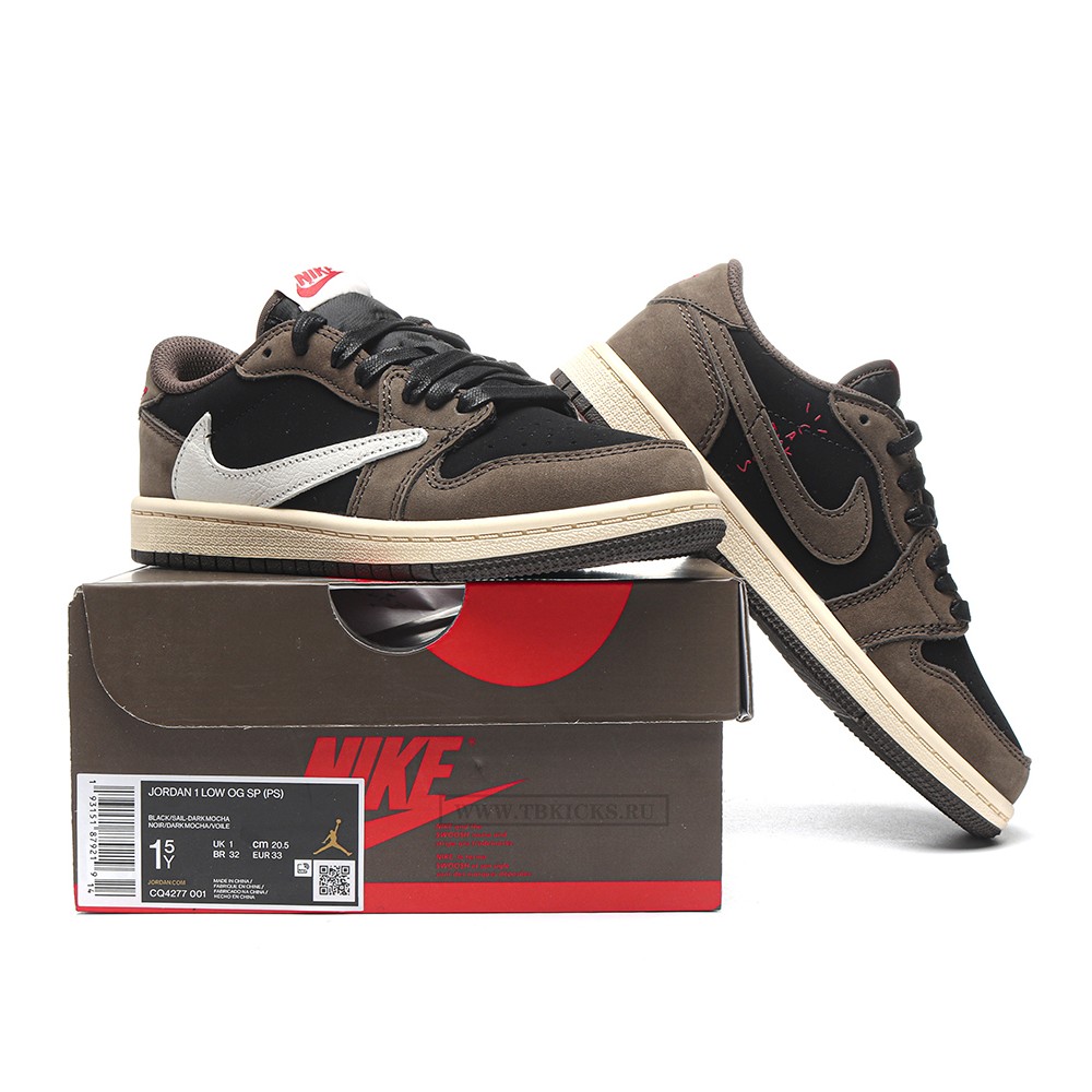 TBkicks Travis Scott Air Jordan 1 Low OG Mocha (PS)