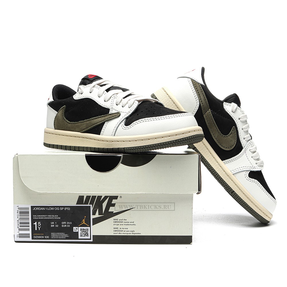 TBkicks Travis Scott Air Jordan 1 Low OG SP Olive (PS)