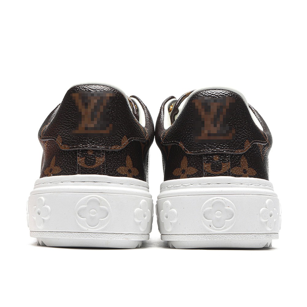TBkicks L0*1S V*1TT0N Time Out Monogram Leather Cacao Brown White (Women's)