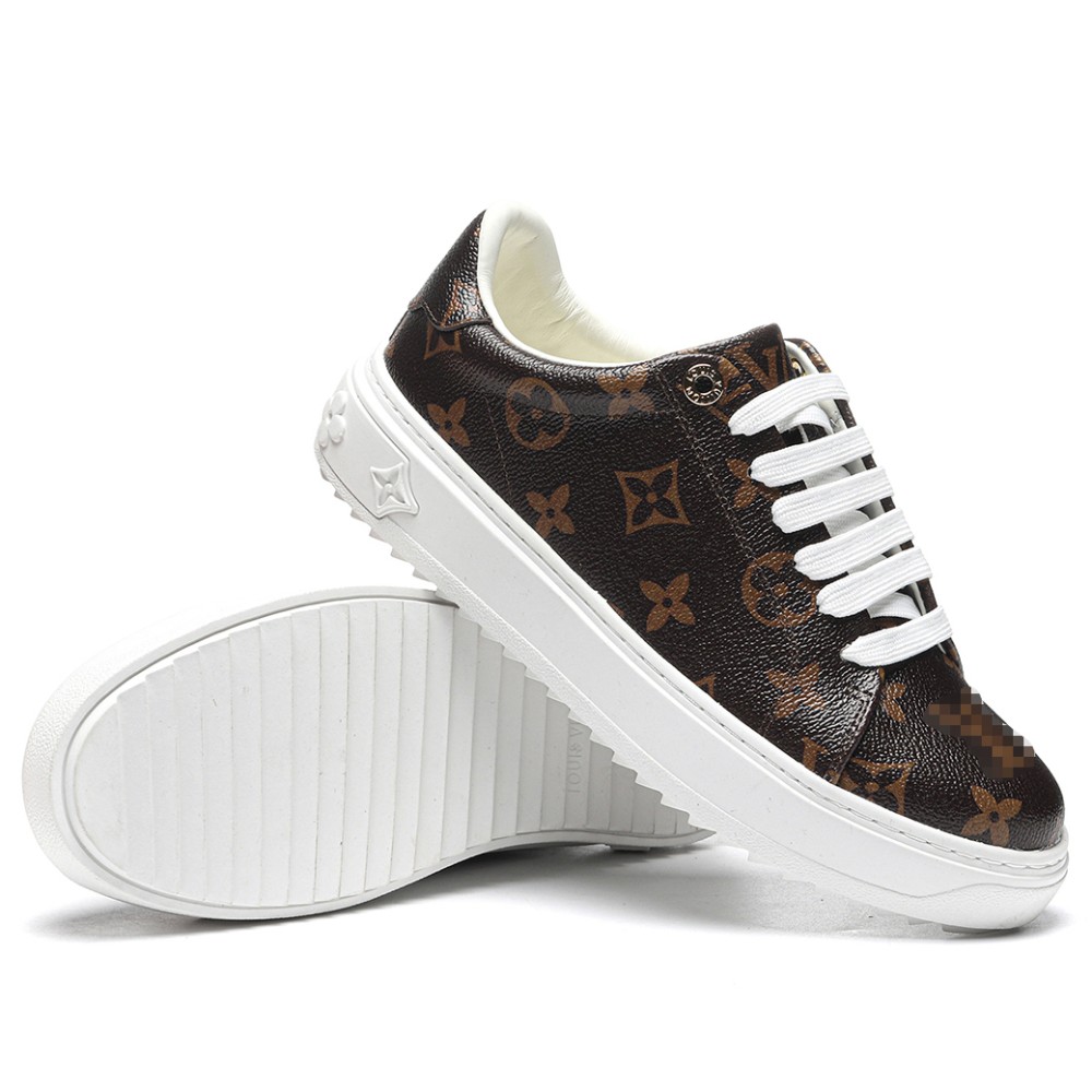 TBkicks L0*1S V*1TT0N Time Out Monogram Leather Cacao Brown White (Women's)