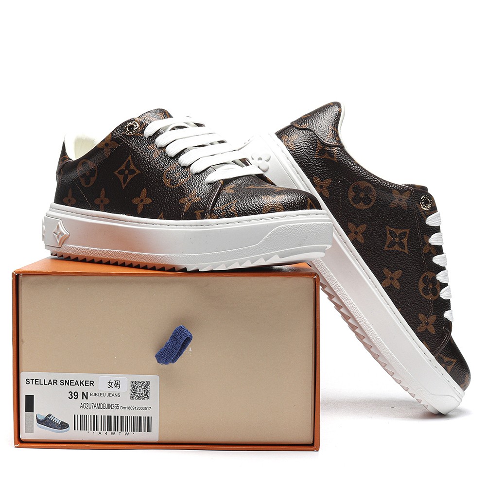 TBkicks L0*1S V*1TT0N Time Out Monogram Leather Cacao Brown White (Women's)