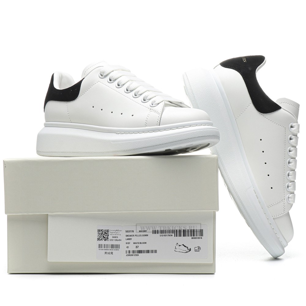 TBkicks A1EX*DER M*QUEEN Oversized White Black Women's  (with Black Suede back)