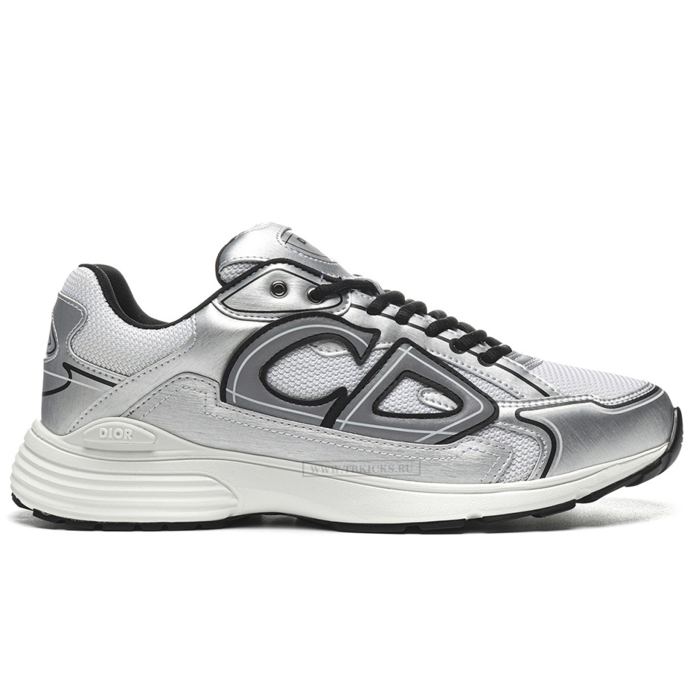 TBkicks D10R B30 White Mesh Silver-Tone Metallic Calfskin