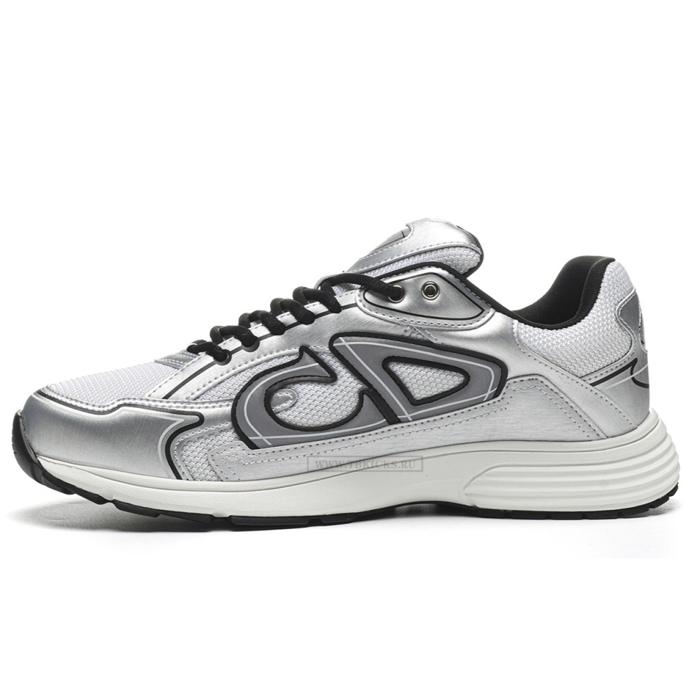 TBkicks D10R B30 White Mesh Silver-Tone Metallic Calfskin