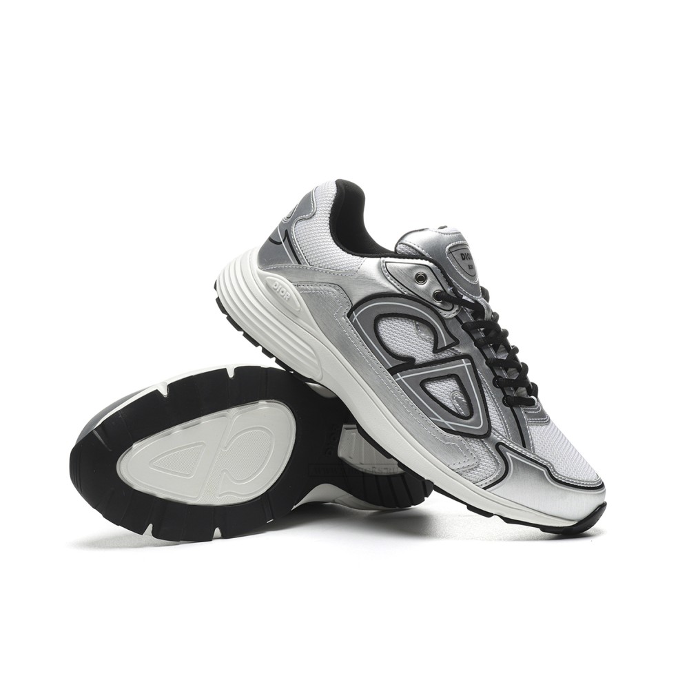 TBkicks D10R B30 White Mesh Silver-Tone Metallic Calfskin