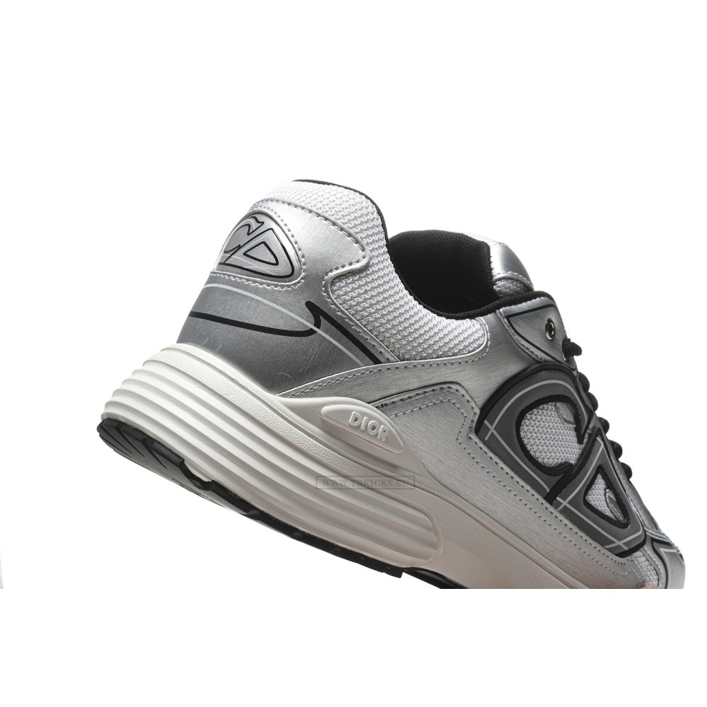TBkicks D10R B30 White Mesh Silver-Tone Metallic Calfskin