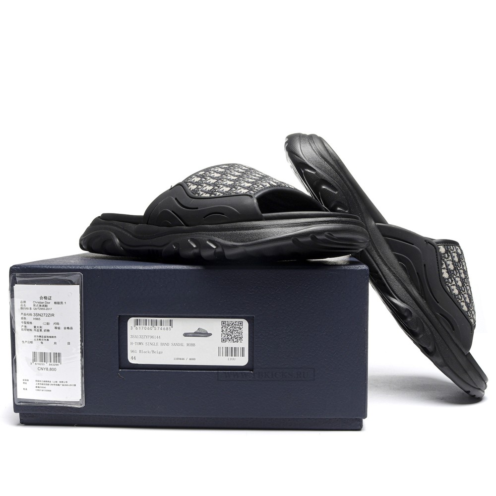 TBkicks D10R H-TOWN Oblique Black Sandal