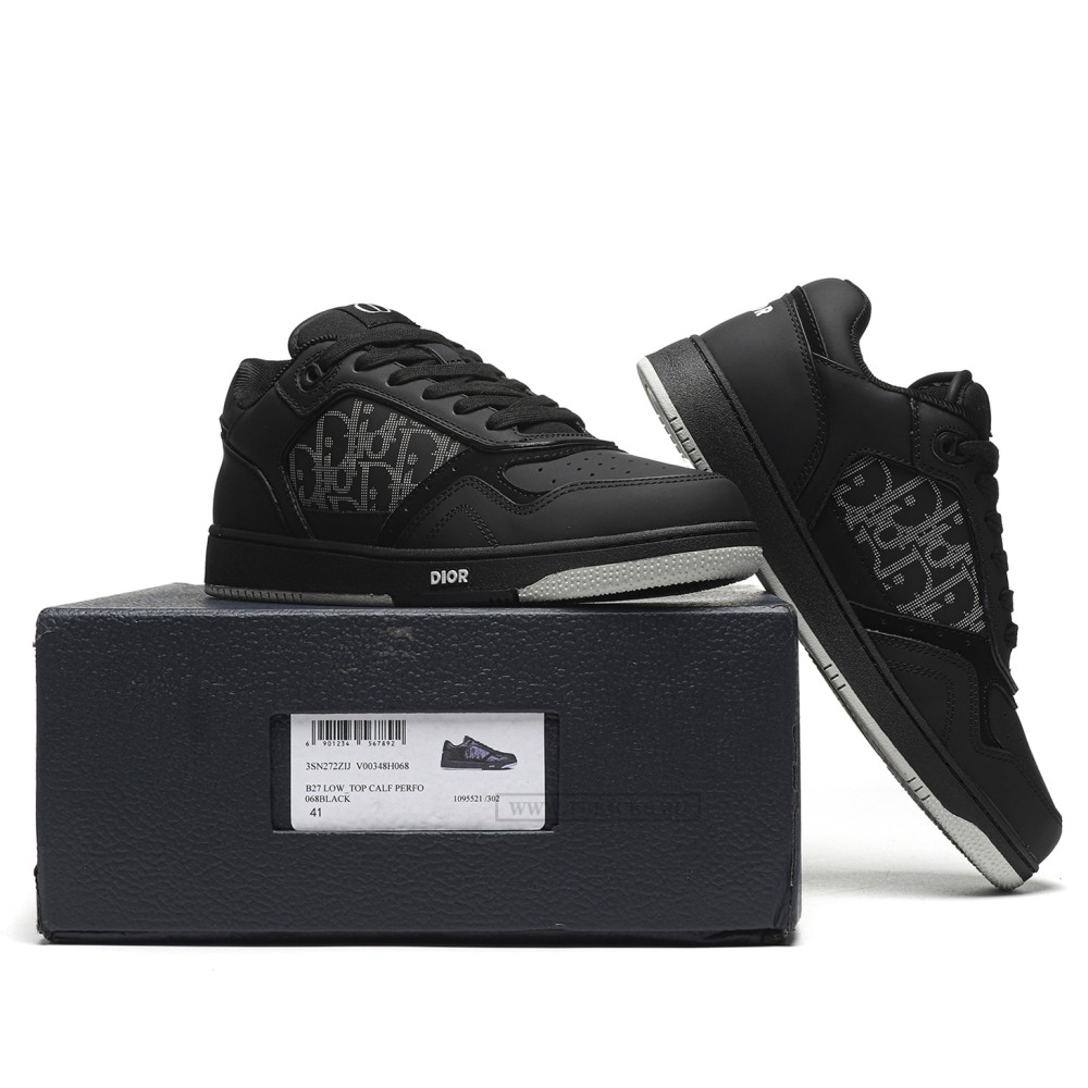 TBkicks D10R B27 Low Black Oblique Galaxy Leather Grey