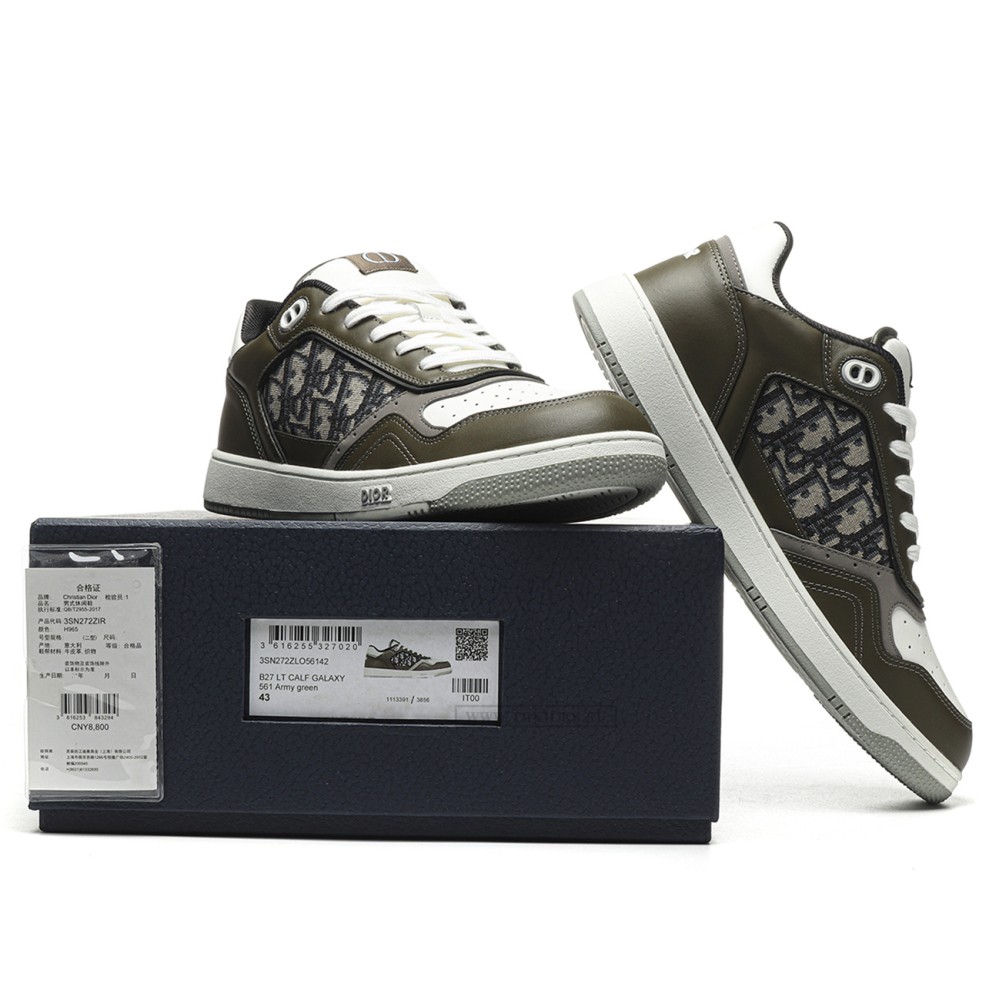 tbkicks d10r b27 low olive cream beige black D*or oblique jacquard