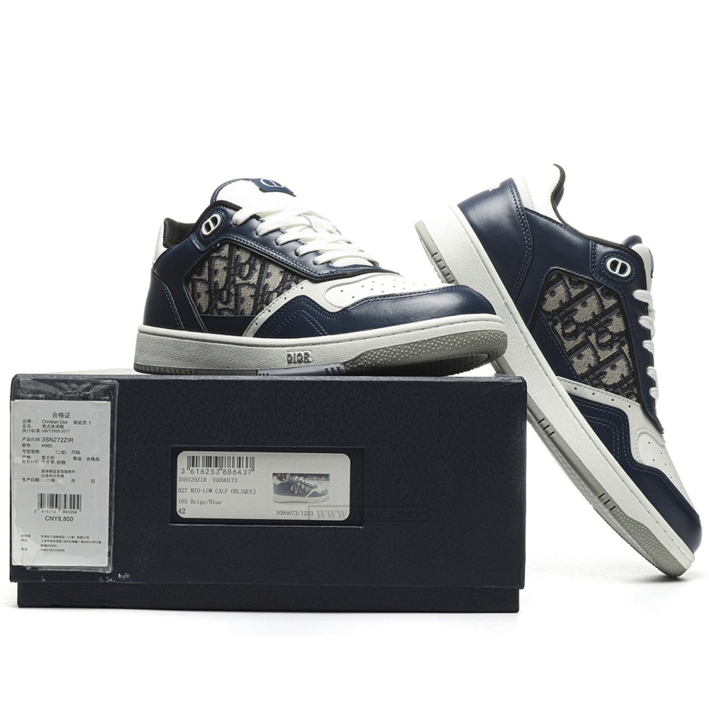 tbkicks d10r b27 low blue cream D*or gray beige black D*or oblique jacquard