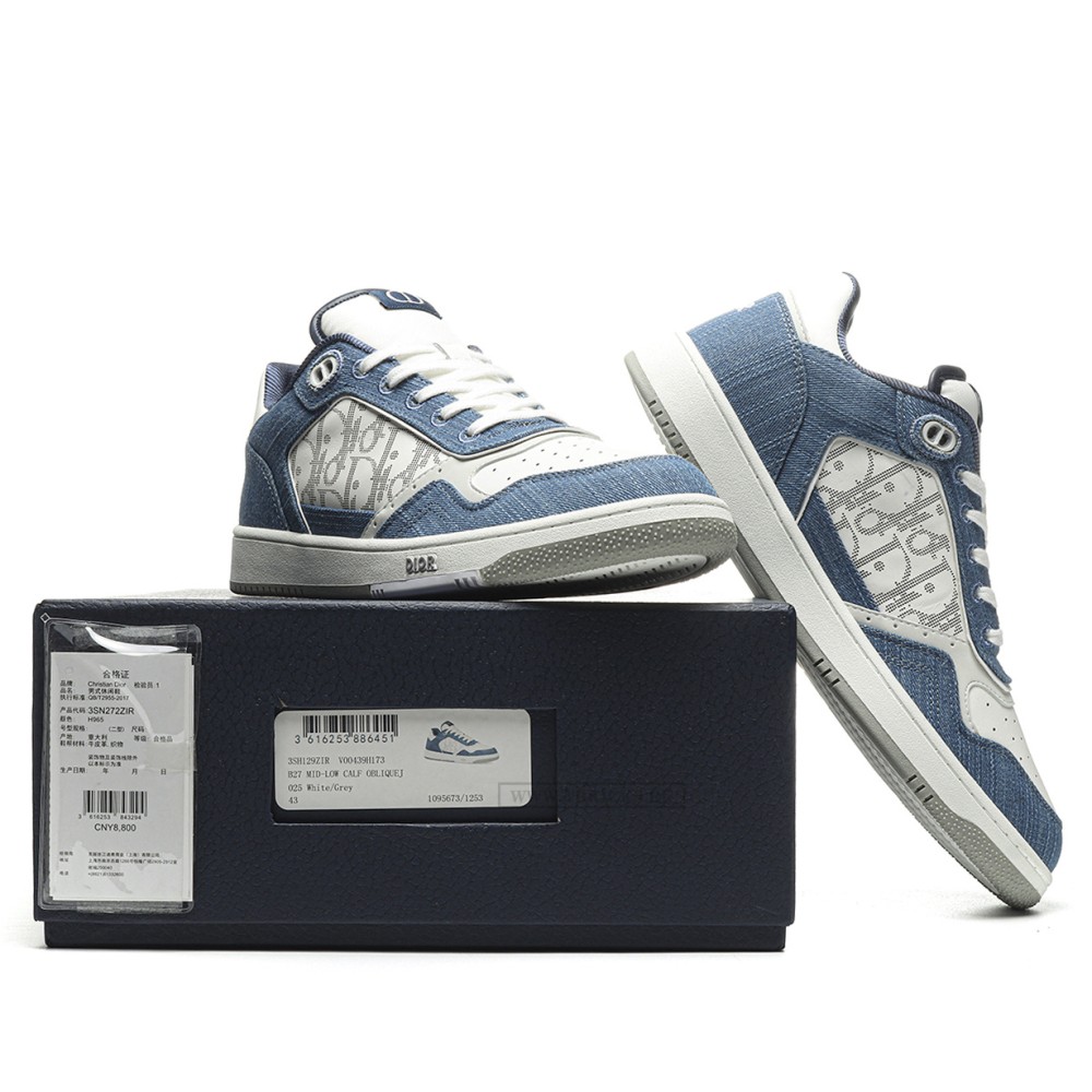 TBkicks D10R B27 Low White Blue Denim